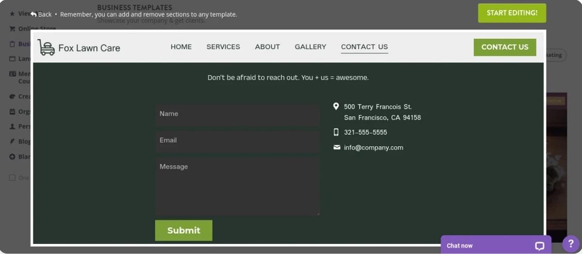 So starten Sie mit Strikingly ein Landschaftsbauunternehmen – Fügen Sie ein Kontaktformular hinzu So starten Sie mit Strikingly ein Landschaftsbauunternehmen – Fügen Sie ein Kontaktformular hinzu