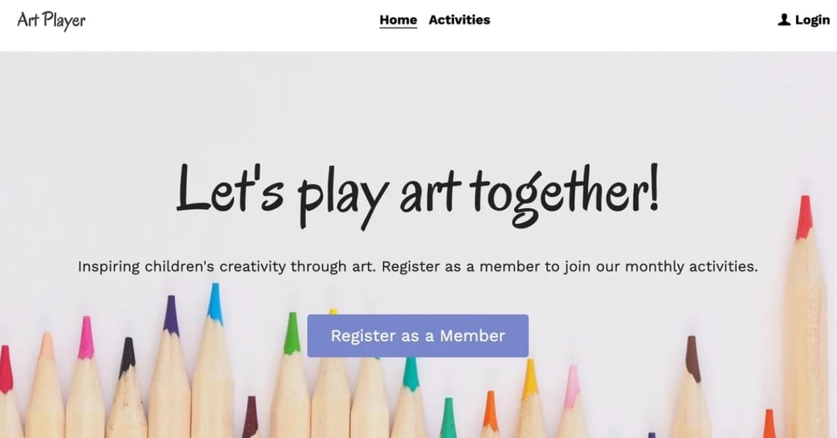 Template de Jogador de Arte da Strikingly Template de Jogador de Arte da Strikingly