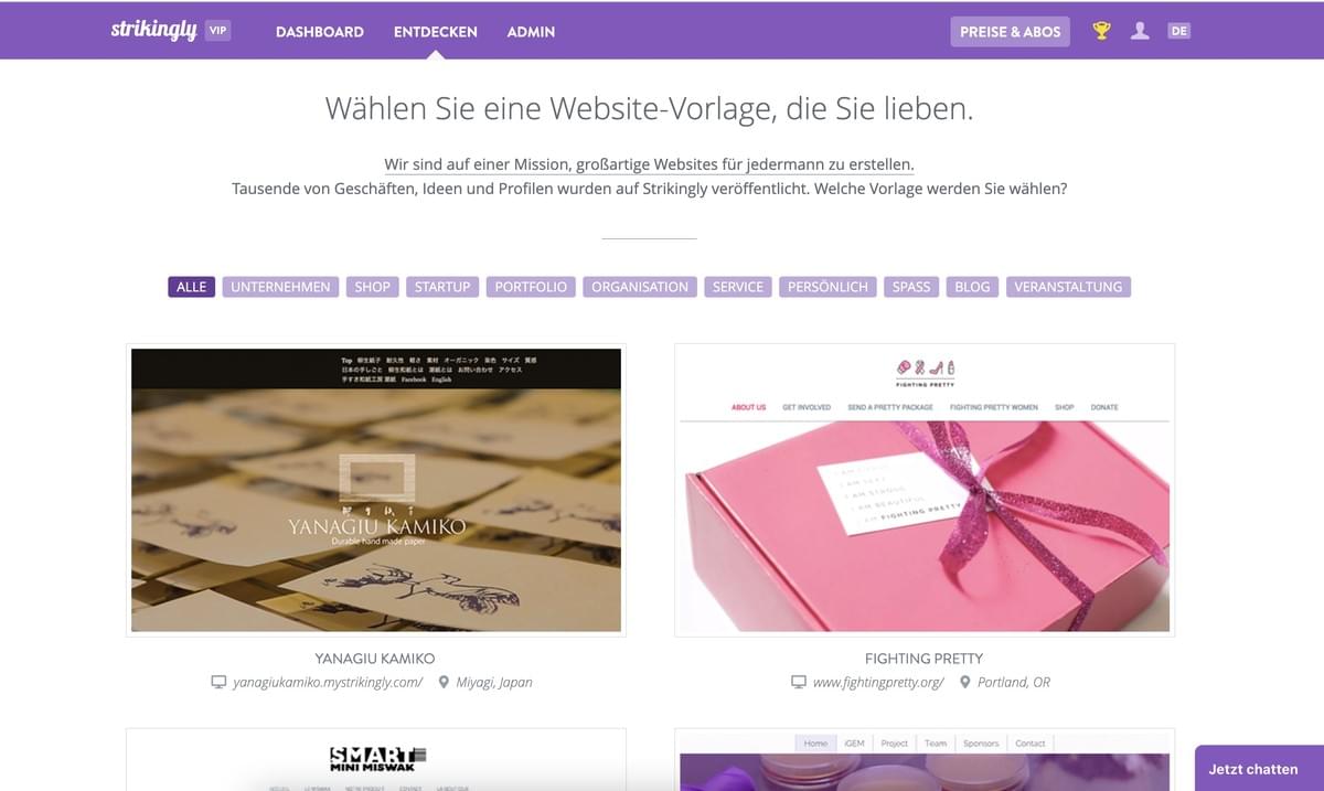 Strikingly-Vorlagenseite Strikingly-Vorlagenseite