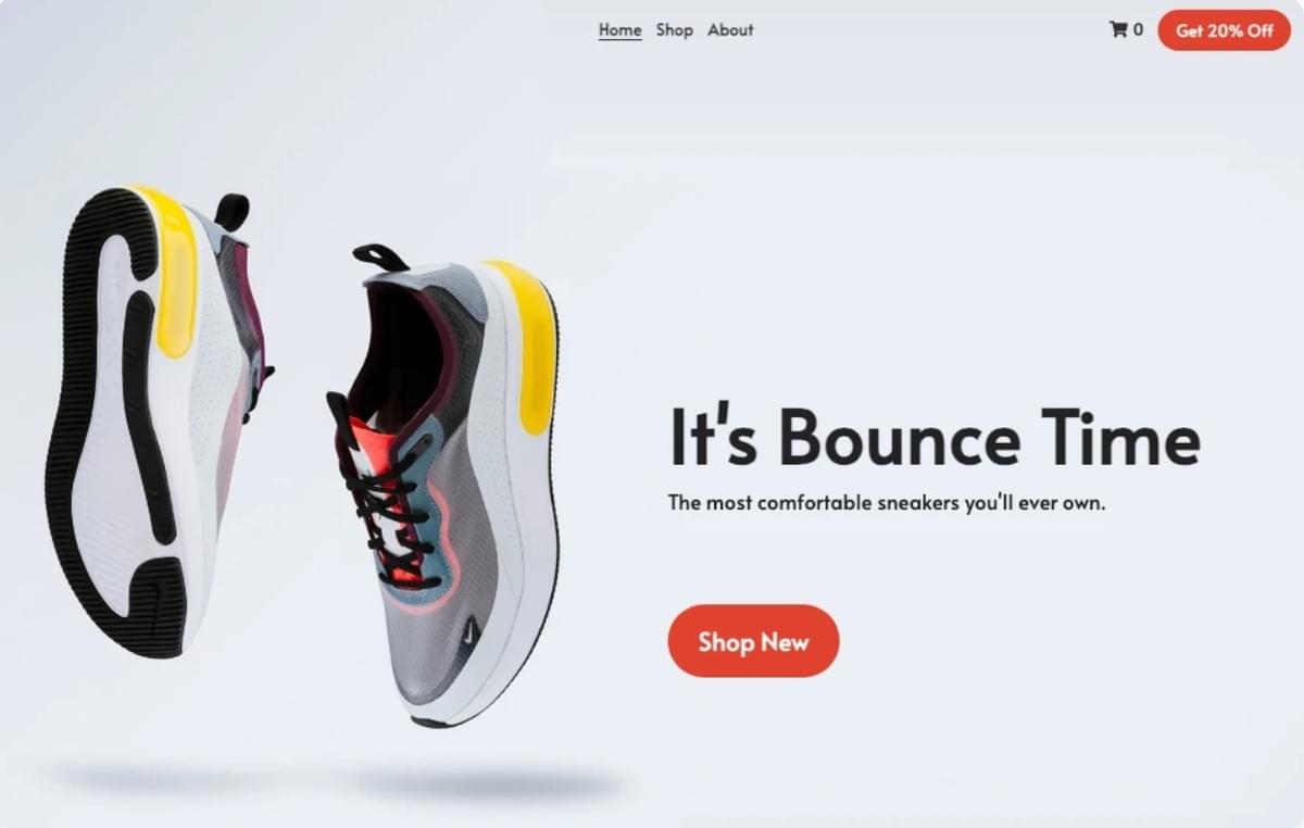 Bounce-Time-Vorlage mit Call-to-Action-Button Bounce-Time-Vorlage mit Call-to-Action-Button
