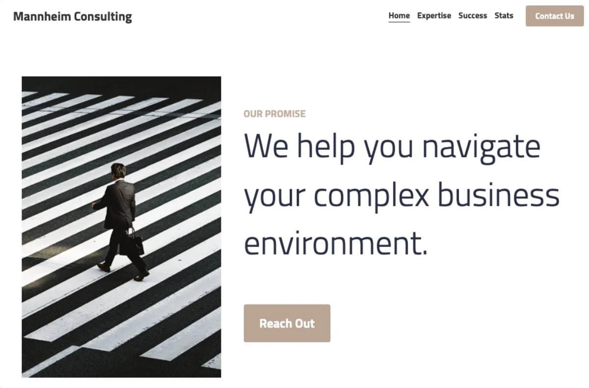 Mannheim-sjabloon van Strikingly Mannheim-sjabloon van Strikingly