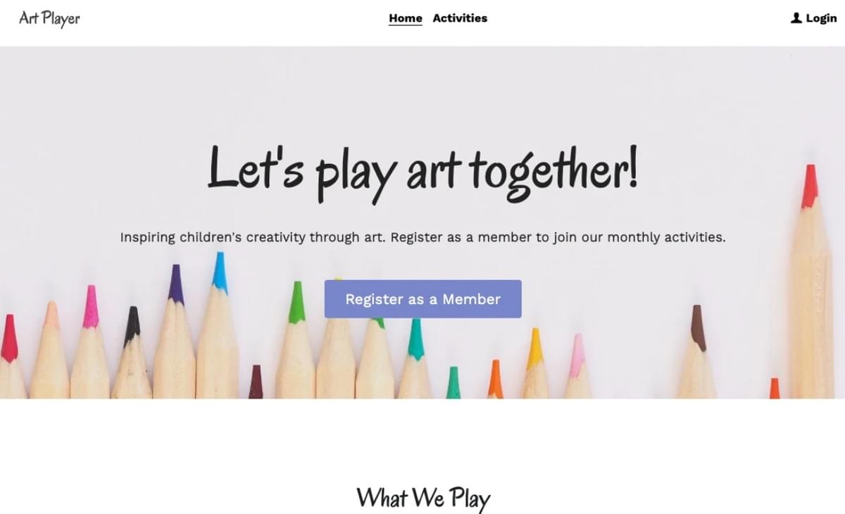 Modelo Art Player da Strikingly Modelo Art Player da Strikingly
