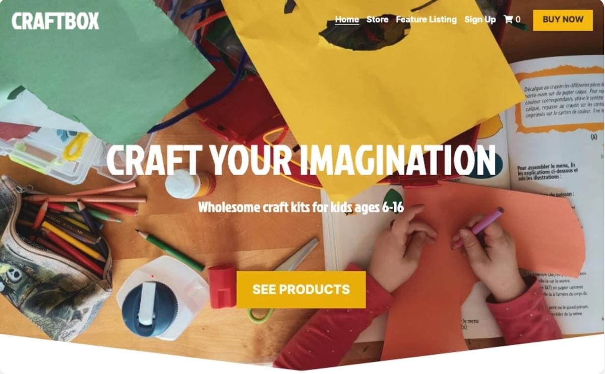 CraftBox-sjabloon van Strikingly CraftBox-sjabloon van Strikingly