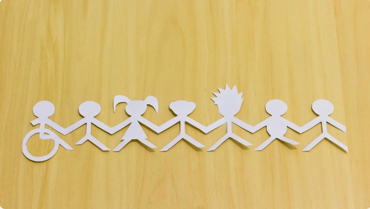 Illustration, die Einheit durch inklusive Inhalte zeigt Illustration, die Einheit durch inklusive Inhalte zeigt