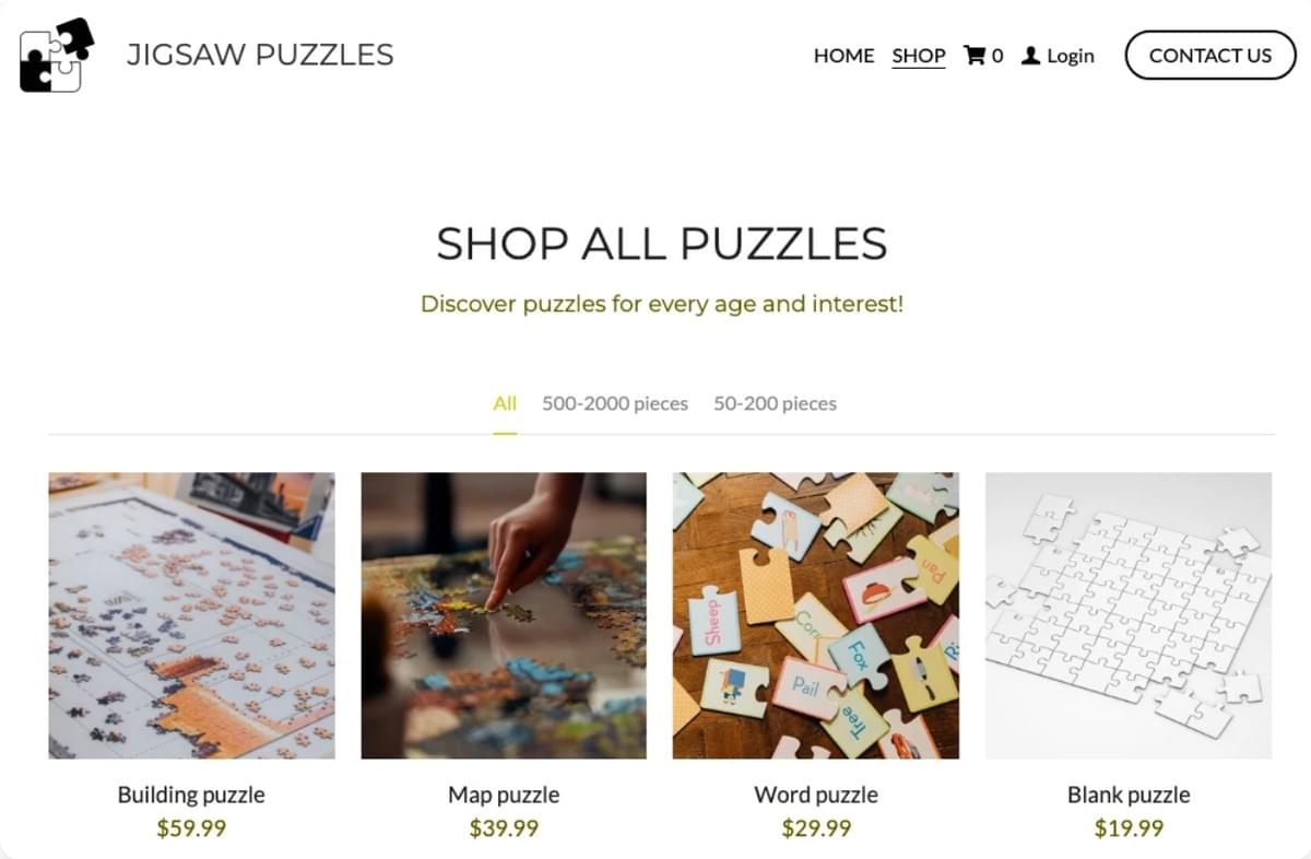 Jigsaw Puzzles Online Winkel Sjabloon van Strikingly Jigsaw Puzzles Online Winkel Sjabloon van Strikingly