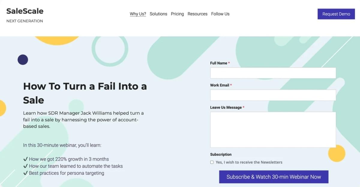 Vorlage für eine 30-minütige Webinar-Landingpage von Strikingly Vorlage für eine 30-minütige Webinar-Landingpage von Strikingly