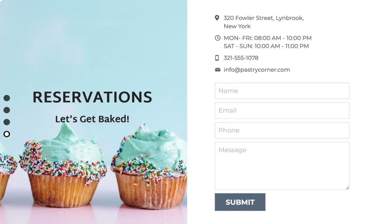 Pastry Corner Restaurant Website Sjabloon Pastry Corner Restaurant Website Sjabloon