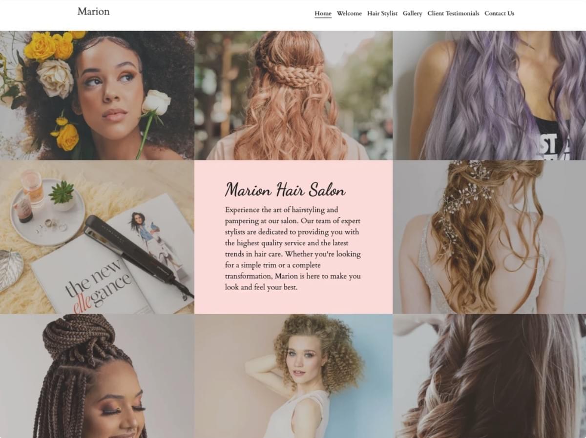 Hair Salon Template from Strikingly Hair Salon Template from Strikingly