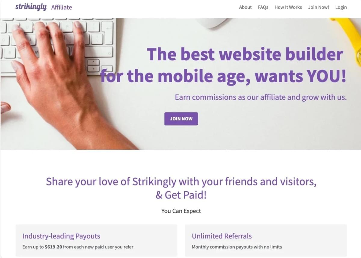 Strikingly Affiliate Programm Strikingly Affiliate Programm