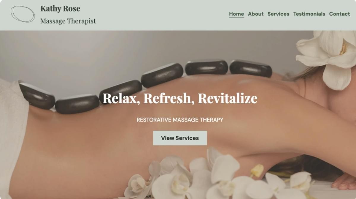 Massage-Therapeut-Vorlage von Strikingly Massage-Therapeut-Vorlage von Strikingly