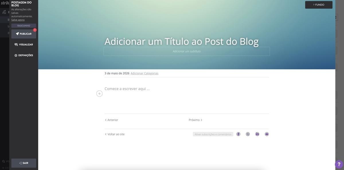 Editor de Sites Strikingly Editor de Sites Strikingly