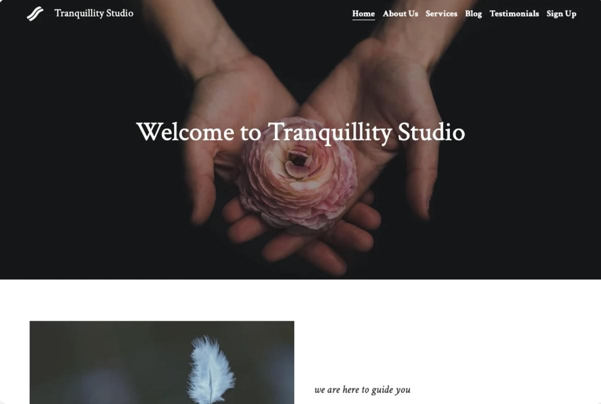 Tranquility Studio Splashpagina Sjabloon Tranquility Studio Splashpagina Sjabloon