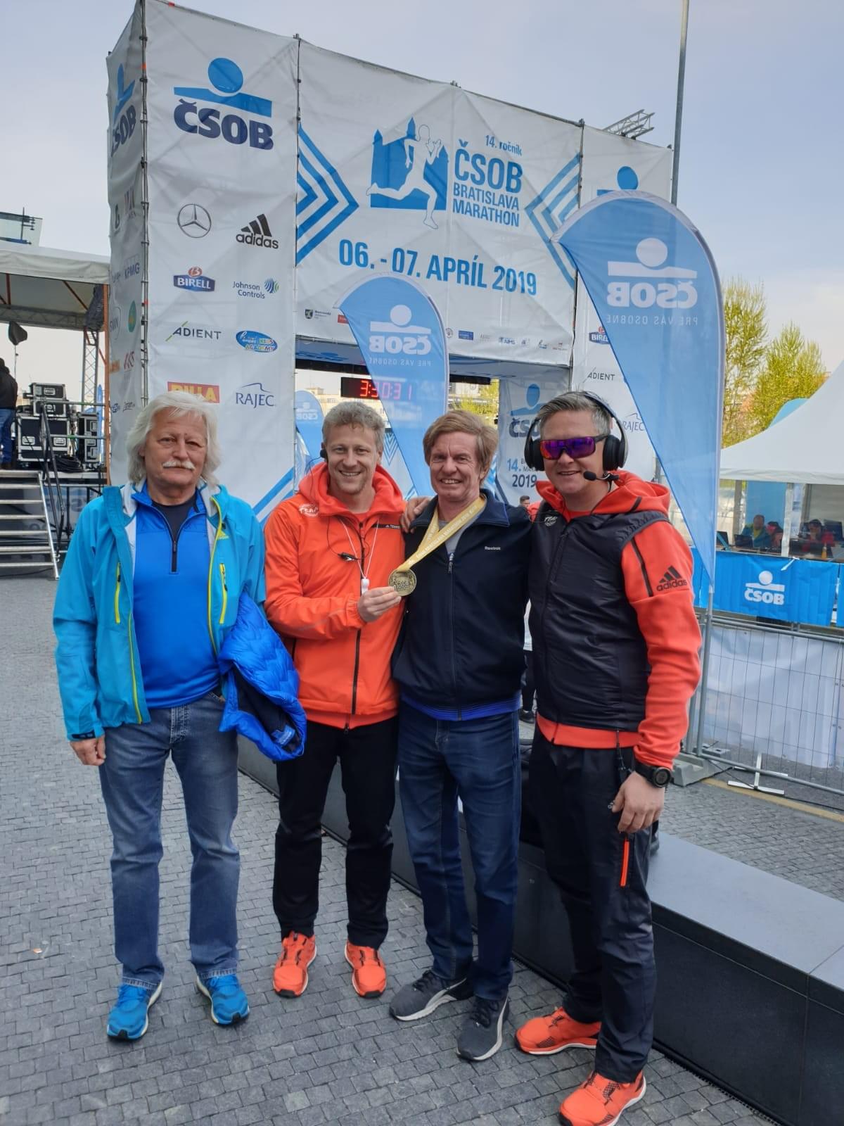 officials gather at the start of the CSOB Bratislava Marathon in Slovakia officials gather at the start of the CSOB Bratislava Marathon in Slovakia
