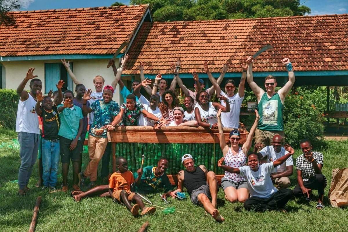 The Uganda Marathon team celebrate completing a build at the Masaka Vocational & Rehabilitation Training Centre The Uganda Marathon team celebrate completing a build at the Masaka Vocational & Rehabilitation Training Centre