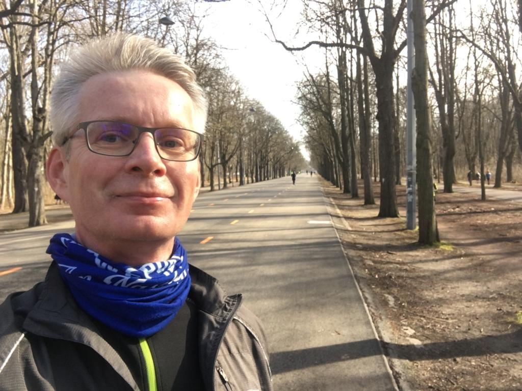 Runner on Prater Hauptallee in Vienna. The famous Eliud Kipchoge sub 2 straight Runner on Prater Hauptallee in Vienna. The famous Eliud Kipchoge sub 2 straight