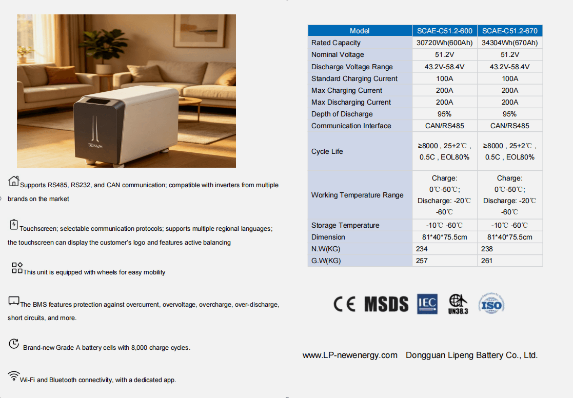 LP-30KW34KWH storage battery