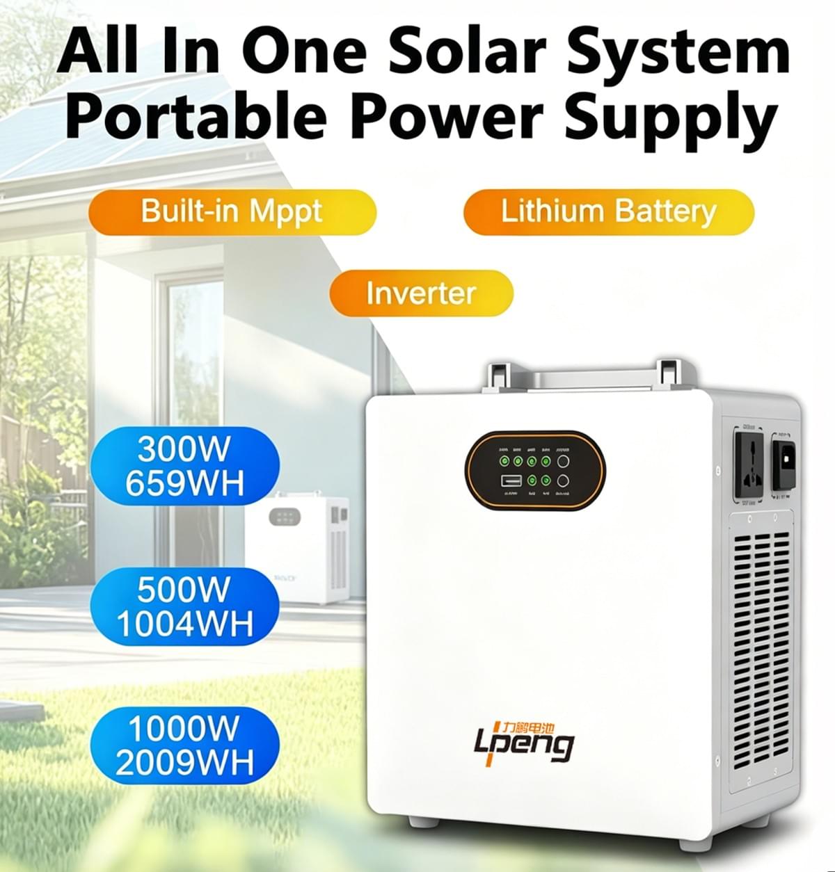 1kWh 1000W LiFePO4 Solar Portable Energy Storage Power Station