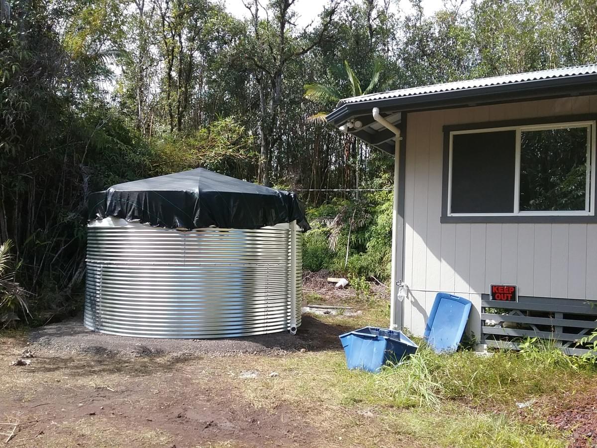 Water catchment tank. Water catchment tank.