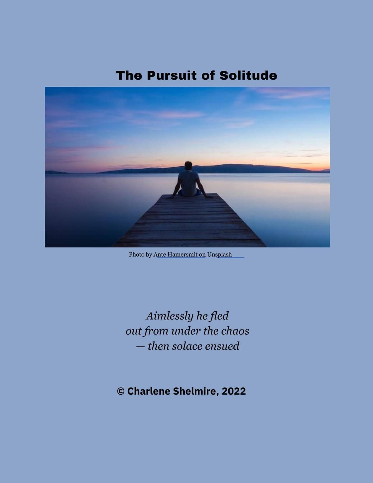 Man sitting on a dock by a body of water on a blue background. Man sitting on a dock by a body of water on a blue background.