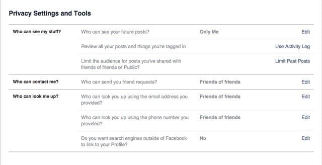 Facebook Privacy settings tools Facebook Privacy settings tools