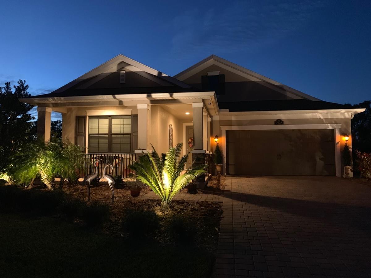 Modern looking single story home appears at twilight Modern looking single story home appears at twilight