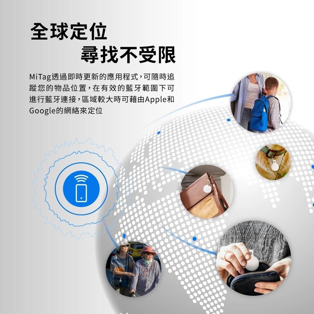 【MiLi】MiTag 智慧防丟器 雙系統 Android / iOS 全球定位器 單入組 (類AirTag)