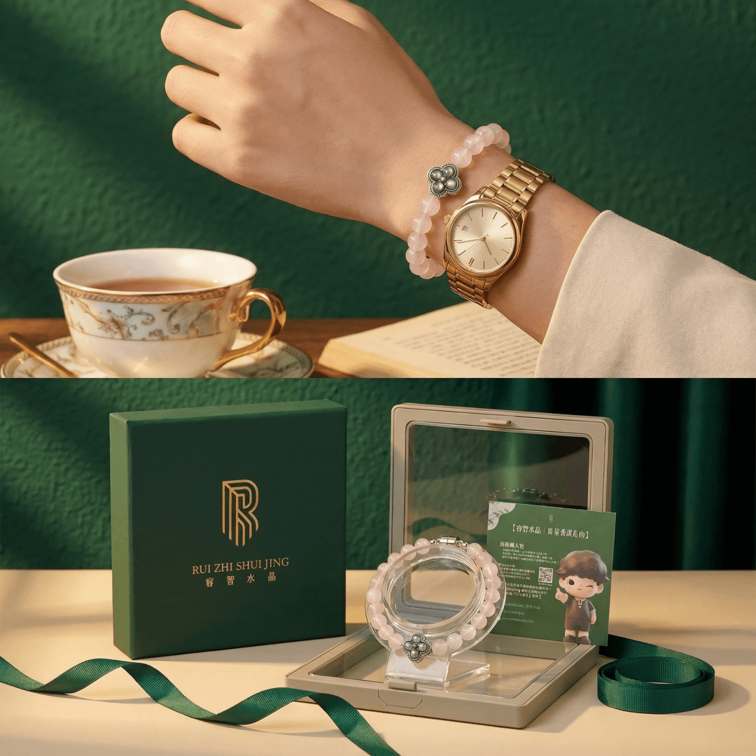 【心輪】粉水晶磁吸手鍊|6mm粉水晶|睿智水晶 RuiZhiShuiJing