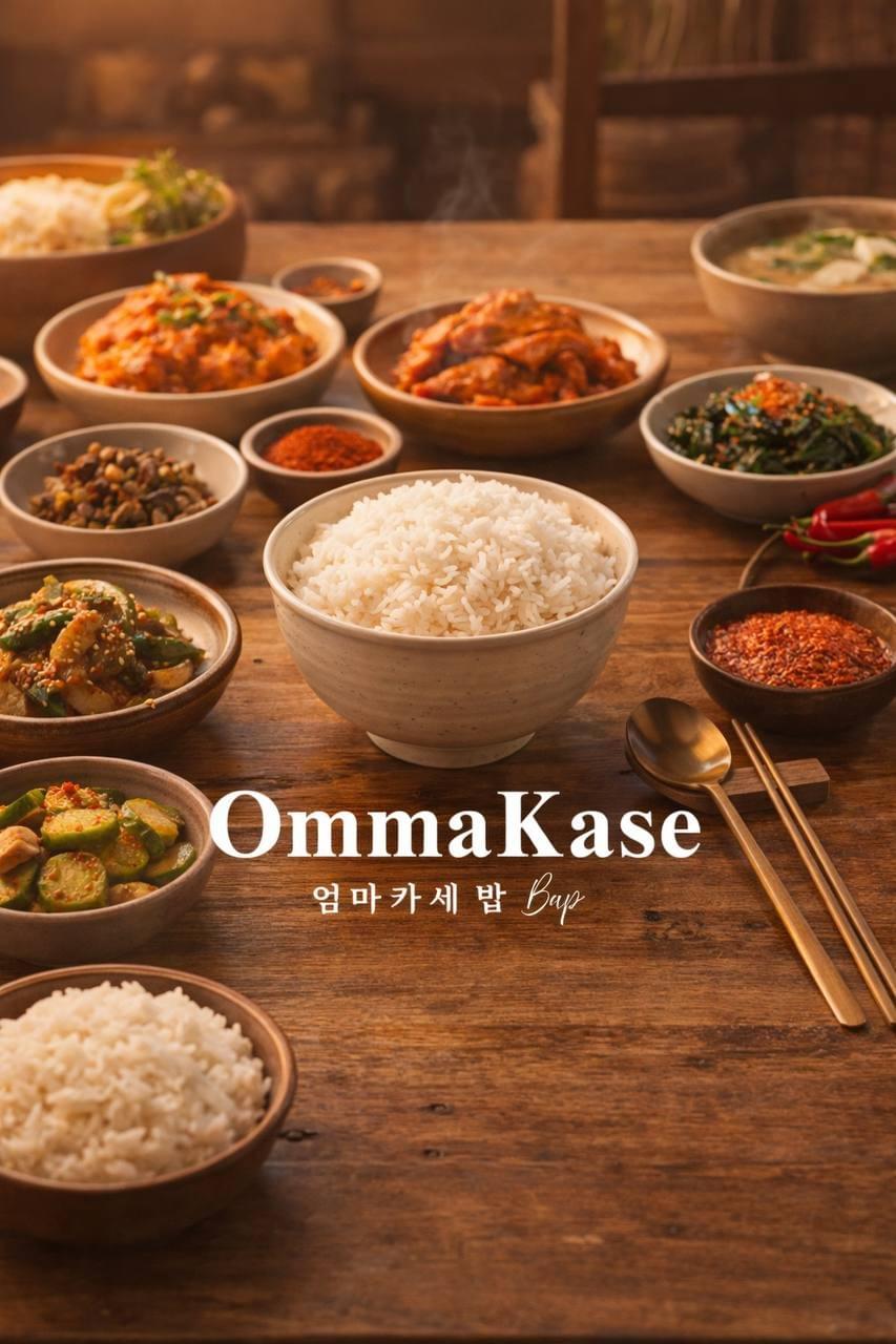 — Soo-jin Lee “The atmosphere at OmmaKase is so inviting. It’s the perfect place to share delicious food with friends and family.” Discover why our guests love the OmmaKase experience OmmaKase is a Korean rice box concept where a wide spread of dishes is prepared for you, and you choose what you feel like eating — just like how a mother cooks at home.
It is presented with the elegance of a Korean royal kitchen, blending warmth, abundance, and refined beauty into a comforting yet elevated dining experience. — Soo-jin Lee “The atmosphere at OmmaKase is so inviting. It’s the perfect place to share delicious food with friends and family.” Discover why our guests love the OmmaKase experience OmmaKase is a Korean rice box concept where a wide spread of dishes is prepared for you, and you choose what you feel like eating — just like how a mother cooks at home.
It is presented with the elegance of a Korean royal kitchen, blending warmth, abundance, and refined beauty into a comforting yet elevated dining experience.