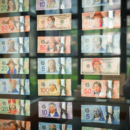 Photo: Decolonized money exhibit from the Bill Reid Gallery Photo: Decolonized money exhibit from the Bill Reid Gallery