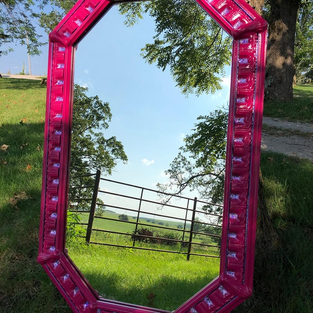 magenta large mirror
