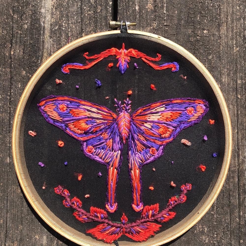 moth embroidery