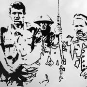 Logo for an Oakland metal band. I really like how the "unfinished" line work plays with the text. The feeling of bleakness and doom coming off of the WWI soldiers is a perfect reflection of their music.