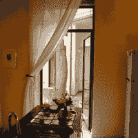 Kitchen, view 4, looking out to the garden