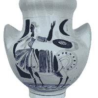 large " Oreille" glazed ceramic vase, Roger Capron , Vallauris, circa 1960. 