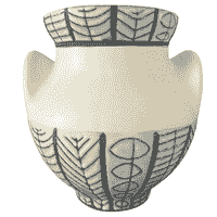 "Oreille" glazed ceramic vase, Roger Capron, Vallauris . 