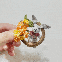 Bunny flower brooch