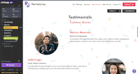Strikingly editor showing the Simple Blog section added to a website