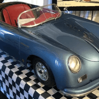 Half-Scale Aqua Blue Metallic 356 Porsche Carrera without hubcaps, Third Prototype