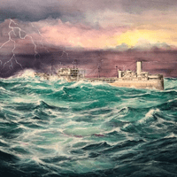 Ship in a storm