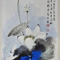 NO 00029 小品潑彩墨荷(2)