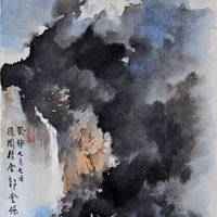 NO 00030-4 山水春夏秋冬四屏(冬)