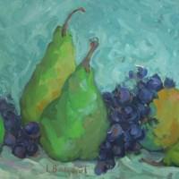 Pears and Grapes (oil on board)