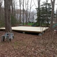 500 sq ft deck in the woods