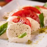 Fresh mozzarella slices