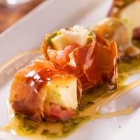 Prosciutto wrapped mozzarella 