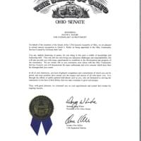 Certificate for being appointed to the Ohio State Community Services Council