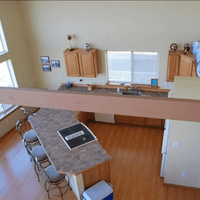 View from loft of kitchen