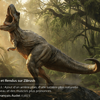T-Rex (ZBrush, Arnold Render, AI : Background & Light)