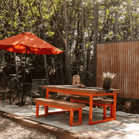 Private dining patio and entertainment area