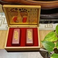 Q版孟宗竹盒(含金足印)-波麗臍帶章胎毛章含咖啡色小印盒2